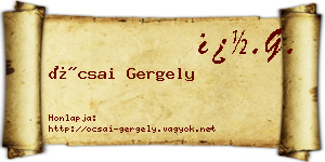 Ócsai Gergely névjegykártya