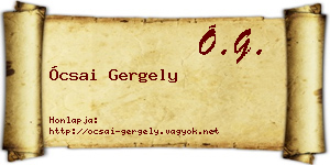 Ócsai Gergely névjegykártya